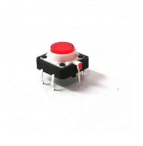 CHAVE TACTIL BOTAO ILUMINADO COM LED 12x12x7,3mm - COR VERMELHO
