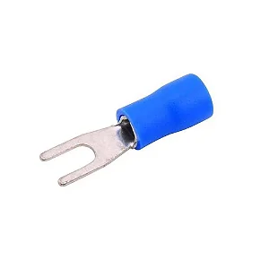 Terminal Forquilha Garfo 1,5 A 2,5mm M5 Azul