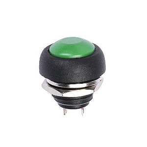 KIT COM 10X BOTÕES SEM TRAVA A PROVA D'AGUA 12mm - VERDE