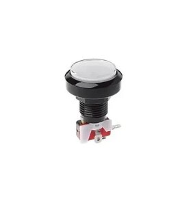 BOTAO ARCADE FLIPERAMA ILUMINADO 45mm - BRANCO