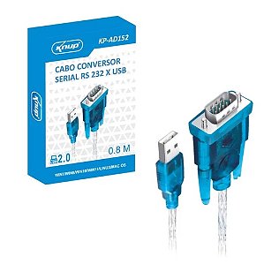 Cabo Conversor Serial RS232 x Usb 2.0 KNUP - KP-AD152