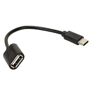 Adaptador cabo Otg Usb 2.0 Type-c Para Celulares Tablets Cor:Preto