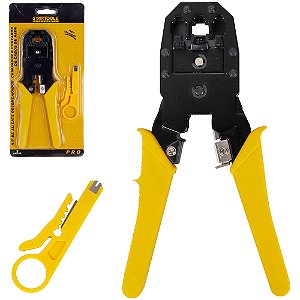 KIT ALICATE DESENCAPADOR CRIPADOR CORTADOR CABOS DE REDE