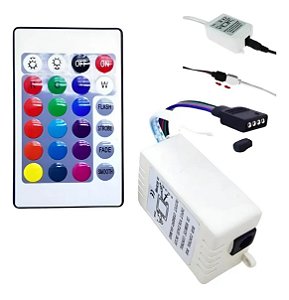 DRIVER + CONTROLE DE FITA DE LED RGB