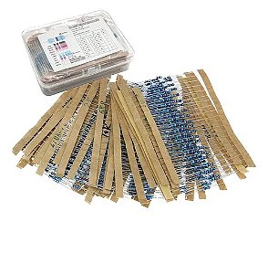 KIT 600X RESISTORES DE PRECISAO 30 VALORES 1/4W 1% COM CAIXA PLASTICA