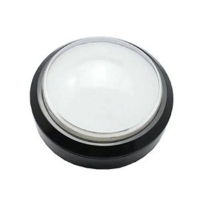 BOTAO ARCADE FLIPERAMA ILUMINADO 100mm - BRANCO - COM RESSALTO (OVAL)