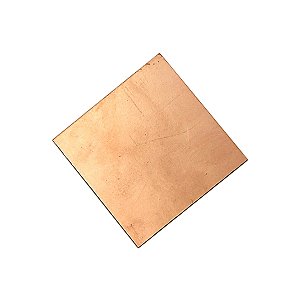 PLACA EM FIBRA COBREADA VIRGEM FACE SIMPLES - 5x5cm