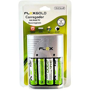 CARREGADOR DE BATERIA P/4 AA-4 AAA OU 9V BIVOLT