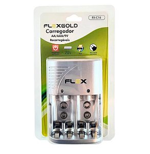 CARREGADOR DE BATERIA P/4 AA-4 AAA OU 9V BIVOLT