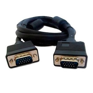 Cabo VGA 1,8M Macho / Macho Preto Com Filtro