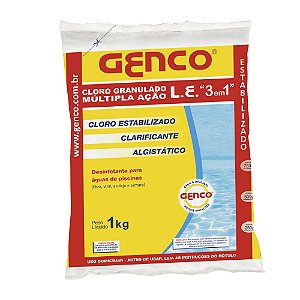Genco L E Cloro Granulado Múltipla Ação 3em1 1kg Genco