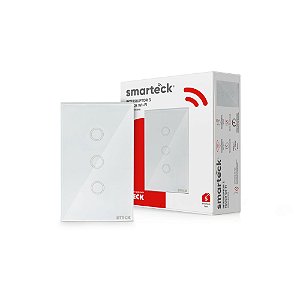 Interruptor Touch 4x2 3 Módulos Wi-fi Smarteck Branco SMCI3BS1