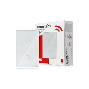 Interruptor Touch 4x2 2 Módulos Wi-fi Smarteck Branco SMCI2BS1
