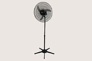 Ventilador Oscilante de Pedestal 60CM Bivolt Grade em Aço Preto Tron