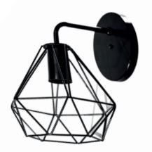 Arandela Aram Belgica 1XE27 Nacional AR 600 Preto