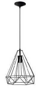 Pendente Egito 1XE27 Preto Nacional PD 626 PT