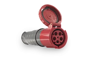 Acoplamento 3P+T 63A 380/440V 6H IP67 Cinza/Vermelho ACP-4556