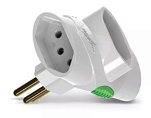 Pino Adaptador Plug 'T' 2P+T 10A 250V Branco Daneva 1511