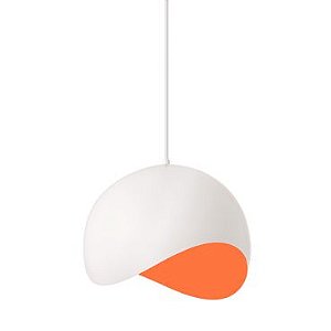 Pendente em Alumínio 30CM Branco e Laranja PE-008-1.30BLJ