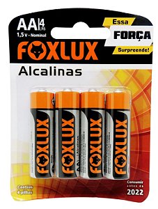 Pilha AA Alcalina Foxlux com 4 unidades 95.01