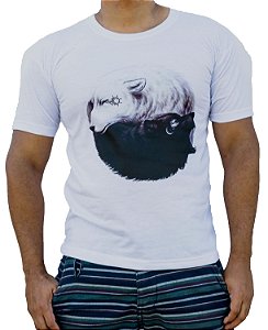 Camiseta masculina lobo sol e lua