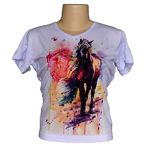Camiseta babylook cavalo color