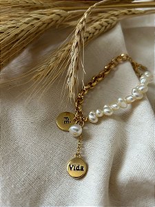 Pulseira Fé - Dourada