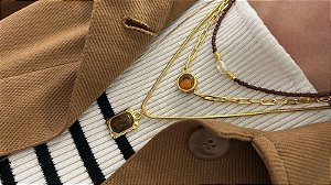 Mix de Colares Cartier com Quartzo Marrom