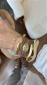 Bracelete Orgânico Resina Nude