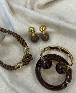 MAXI BRACELETE RESINA MARROM