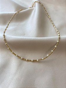 Colar Único Canutilho Cristais Amarelo