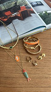 Mix de Colares Couro Passador Verde