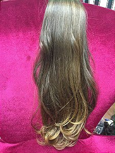 Cabelo loiro médio Martha Hair nº 7, ombre hair, pontas, natural, liso, com coloração (kit com 25g)