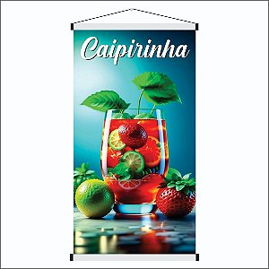 Banner Caipirinha Drink Em Dobro 100x54 cm Tamanho: