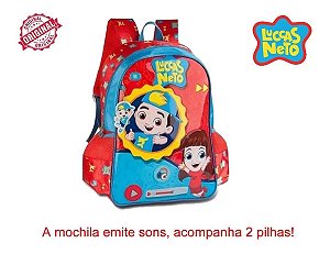 Mochila Luccas Neto Clio Com Som Costas Infantil Tam G