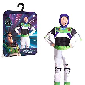 Fantasia Infantil Macacão Longo Lightyear com touca Tam G