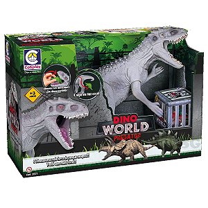 Dinossauro Dino World Predator articulado come e faz cocô