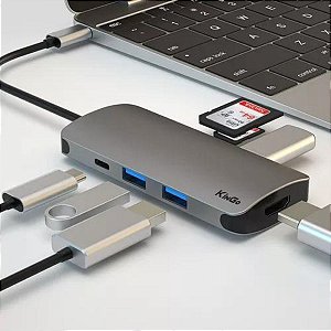 Adaptador hub USB Type-C para notebook e celular