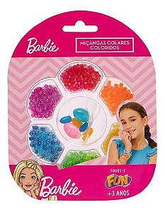 Kit Miçangas Bijuterias Barbie Colares Pérolas - Fun Divirta