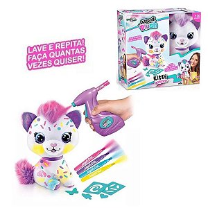 Pelúcia Gatinho Kitty para pintar airbrush plush colorido