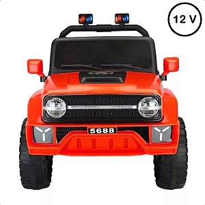 Carro passeio infantil elétrico 12 V Jipe Jeep Vermelho