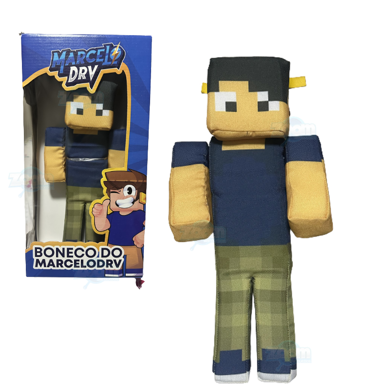 Kit 5 Bonecos Minecraft 25cm Turma Do Problems Streamers