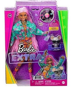 Barbie Extra Tranças Rosas Com Pet Mattel Gxf09