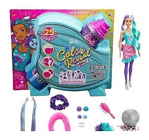 Boneca Barbie Color Reveal Penteados De Festa Verde Mattel