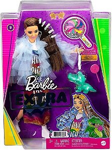Boneca Barbie Extra Casaco Azul E Pet Estimação Gyj78
