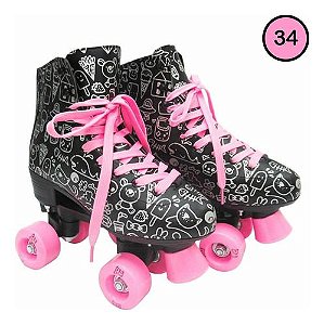 Patins Roller 4 Rodas Quad. Dm Toys Dm5860 - Tamanho 34