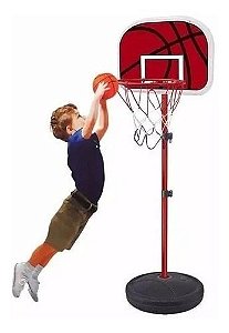 Cesta De Basquete Infantil Bola Bomba Rede Até 2,02m Dm Toys