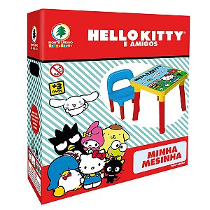 Mesinha Infantil C Cadeira Desmontável Portátil Hello Kitty