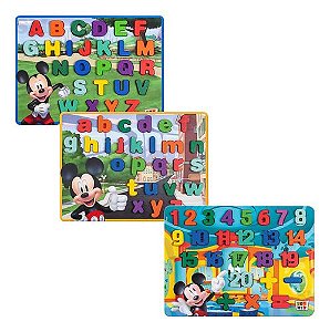 Kit Pedagógico Madeira Mdf Autismo Letras E Números Mickey