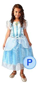 Vestido Fantasia  Azul Princesa Cinderela Disney Tam P